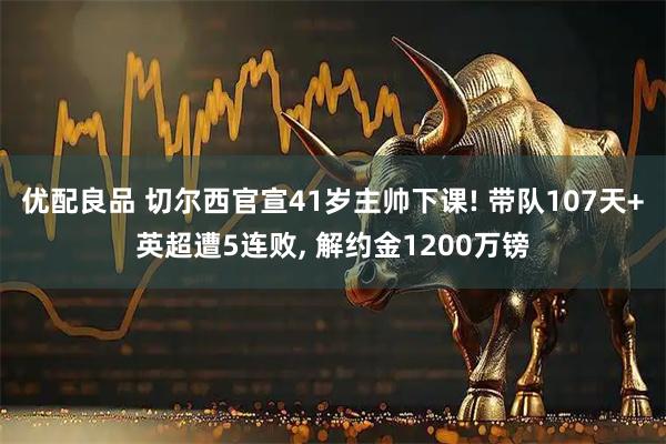 优配良品 切尔西官宣41岁主帅下课! 带队107天+英超遭5连败, 解约金1200万镑